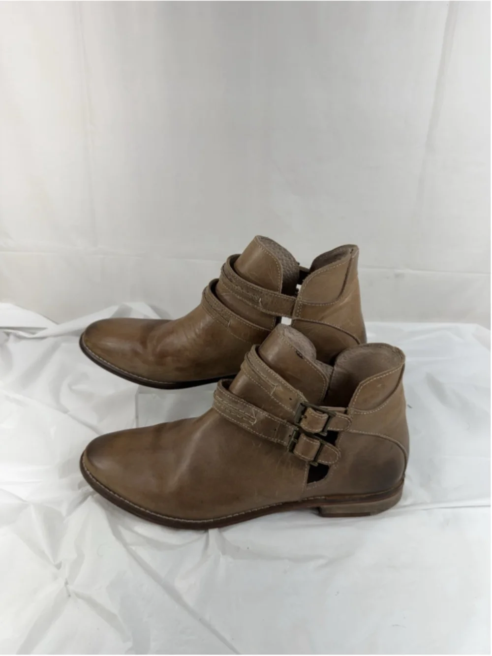 Free People Braeburn Ankle Bootie Tobacco Leather Women's 40 US 9.5 Brown